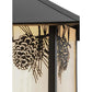 Meyda Lighting Seneca 17" Craftsman Brown Winter Pine Outdoor Post Mount Light With White Art Shade Glass