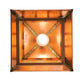 Meyda Lighting Seneca 17" Natural Copper Double Bar Mission Pendant Light With Beige Iridescent Shade Glass