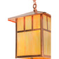 Meyda Lighting Seneca 17" Natural Copper Double Bar Mission Pendant Light With Beige Iridescent Shade Glass