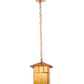 Meyda Lighting Seneca 17" Natural Copper Double Bar Mission Pendant Light With Beige Iridescent Shade Glass
