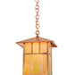 Meyda Lighting Seneca 17" Natural Copper Double Bar Mission Pendant Light With Beige Iridescent Shade Glass