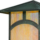 Meyda Lighting Seneca 17" Verdigris Hill Top Outdoor Pier Mount Light With Beige Iridescent Art Shade Glass