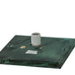 Meyda Lighting Seneca 17" Verdigris Hill Top Outdoor Pier Mount Light With Beige Iridescent Art Shade Glass
