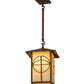 Meyda Lighting Seneca 17" Vintage Copper Circle Cross Lantern Pendant Light With Beige Iridescent Shade Glass
