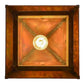 Meyda Lighting Seneca 17" Vintage Copper Circle Cross Lantern Pendant Light With Beige Iridescent Shade Glass
