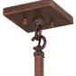 Meyda Lighting Seneca 17" Vintage Copper Circle Cross Lantern Pendant Light With Beige Iridescent Shade Glass