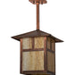 Meyda Lighting Seneca 17" Vintage Copper "T" Mission Pendant Light With Beige Art Shade Glass
