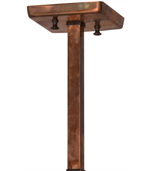 Meyda Lighting Seneca 17" Vintage Copper "T" Mission Pendant Light With Beige Art Shade Glass