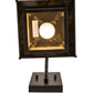 Meyda Lighting Seneca 172643 9" Craftsman Brown "T" Mission Curved Arm Wall Sconce With Beige Iridescent Art Shade Glass