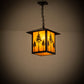 Meyda Lighting Seneca 18" Craftsman Brown Great Pines Pendant Light With Ambra Siena Idalight Shade Glass