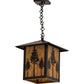 Meyda Lighting Seneca 18" Craftsman Brown Great Pines Pendant Light With Ambra Siena Idalight Shade Glass