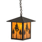 Meyda Lighting Seneca 18" Craftsman Brown Great Pines Pendant Light With Ambra Siena Idalight Shade Glass