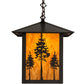 Meyda Lighting Seneca 18" Craftsman Brown Great Pines Pendant Light With Ambra Siena Idalight Shade Glass