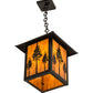 Meyda Lighting Seneca 18" Craftsman Brown Great Pines Pendant Light With Ambra Siena Idalight Shade Glass