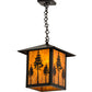 Meyda Lighting Seneca 18" Craftsman Brown Great Pines Pendant Light With Ambra Siena Idalight Shade Glass