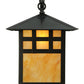 Meyda Lighting Seneca 18" Craftsman Brown Window Pane Curved Arm Wall Sconce With Ambra Siena Idalight Shade Glass