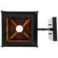 Meyda Lighting Seneca 18" Craftsman Brown Window Pane Curved Arm Wall Sconce With Ambra Siena Idalight Shade Glass