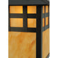 Meyda Lighting Seneca 18" Craftsman Brown Window Pane Curved Arm Wall Sconce With Ambra Siena Idalight Shade Glass