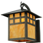 Meyda Lighting Seneca 18" Craftsman Brown Window Pane Curved Arm Wall Sconce With Ambra Siena Idalight Shade Glass