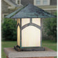 Meyda Lighting Seneca 18"Sq 2-Light Verdigris Mount Hill Top Outdoor Pier Mount Light With Beige Iridized Shade Glass