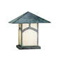 Meyda Lighting Seneca 18"Sq 2-Light Verdigris Mount Hill Top Outdoor Pier Mount Light With Beige Iridized Shade Glass