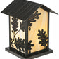 Meyda Lighting Seneca 20" 2-Light Craftsman Brown Oak Leaf Outdoor Pier Mount Light With Beige Art Shade Glass