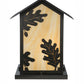 Meyda Lighting Seneca 20" 2-Light Craftsman Brown Oak Leaf Outdoor Pier Mount Light With Beige Art Shade Glass