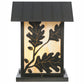 Meyda Lighting Seneca 20" 2-Light Craftsman Brown Oak Leaf Outdoor Pier Mount Light With Beige Art Shade Glass