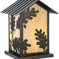 Meyda Lighting Seneca 20" 2-Light Craftsman Brown Oak Leaf Outdoor Pier Mount Light With Beige Art Shade Glass