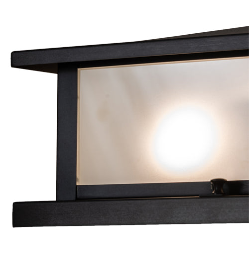 Meyda Lighting Seneca 20" 4-Light Craftsman Brown Prime Pier Mount Light With Clear Frosted Shade Glass