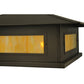 Meyda Lighting Seneca 20" 4-Light Timeless Bronze Stepping Stone Outdoor Pier Mount Light With Beige Iridescent Art Shade Glass