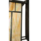 Meyda Lighting Seneca 20" Craftsman Brown Custom Bar Mission Wall Sconce With Beige Iridescent Shade Glass