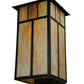 Meyda Lighting Seneca 20" Craftsman Brown Custom Bar Mission Wall Sconce With Beige Iridescent Shade Glass