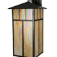Meyda Lighting Seneca 20" Craftsman Brown Custom Bar Mission Wall Sconce With Beige Iridescent Shade Glass
