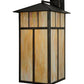 Meyda Lighting Seneca 20" Craftsman Brown Custom Bar Mission Wall Sconce With Beige Iridescent Shade Glass