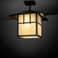 Meyda Lighting Seneca 20" Oil Rubbed Bronze Double Cross Mission Pendant Light With Beige Art Shade Glass