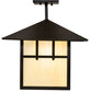Meyda Lighting Seneca 20" Oil Rubbed Bronze Double Cross Mission Pendant Light With Beige Art Shade Glass