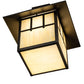 Meyda Lighting Seneca 20" Oil Rubbed Bronze Double Cross Mission Pendant Light With Beige Art Shade Glass