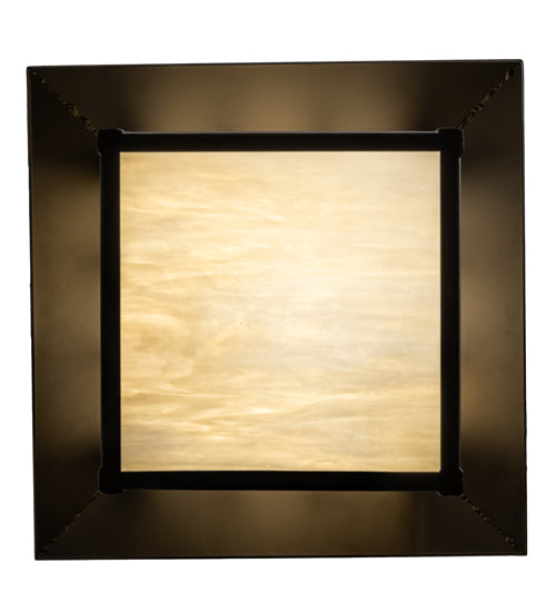 Meyda Lighting Seneca 20" Oil Rubbed Bronze Double Cross Mission Pendant Light With Beige Art Shade Glass