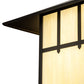 Meyda Lighting Seneca 20" Oil Rubbed Bronze Double Cross Mission Pendant Light With Beige Art Shade Glass