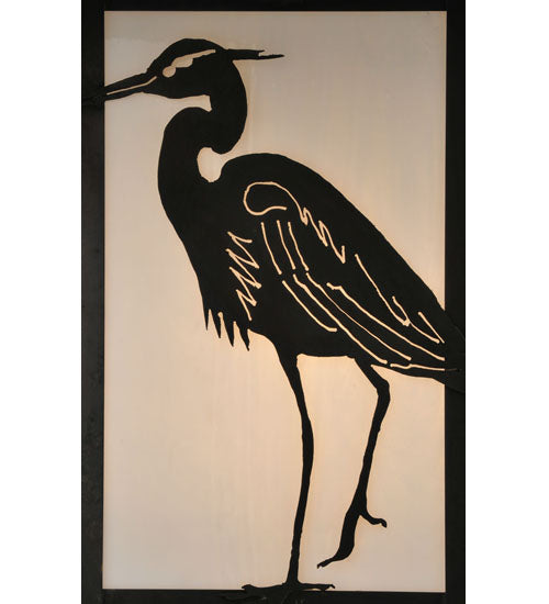Meyda Lighting Seneca 22" Craftsman Brown Heron Post Mount Light With White Art Shade Glass