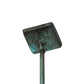 Meyda Lighting Seneca 229695 13" Craftsman Verdigris Tall Pines Pendant Light With Beige Iridescent Shade Glass
