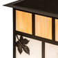 Meyda Lighting Seneca 23" 2-Light Craftsman Brown Maple Leaf Outdoor Pier Mount Light With Beige & White Iridescent Shade Glass