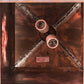 Meyda Lighting Seneca 23" 2-Light Vintage Copper Pendant Light With Red Shade Glass