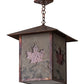 Meyda Lighting Seneca 23" 2-Light Vintage Copper Pendant Light With Red Shade Glass