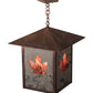 Meyda Lighting Seneca 23" 2-Light Vintage Copper Pendant Light With Red Shade Glass