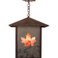 Meyda Lighting Seneca 23" 2-Light Vintage Copper Pendant Light With Red Shade Glass