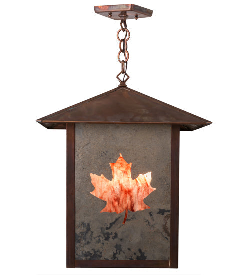Meyda Lighting Seneca 23" 2-Light Vintage Copper Pendant Light With Red Shade Glass