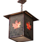 Meyda Lighting Seneca 23" 2-Light Vintage Copper Pendant Light With Red Shade Glass
