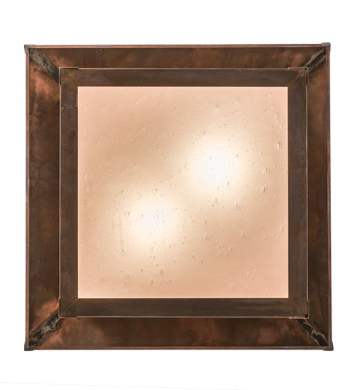 Meyda Lighting Seneca 23" 2-Light Vintage Copper Pendant Light With Red Shade Glass